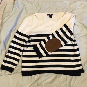 H&M stripe sweater w elbow pads